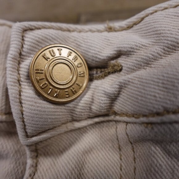 Kut from the Kloth jeans Christine Straight Leg women's 10 cream - Picture 3 of 15